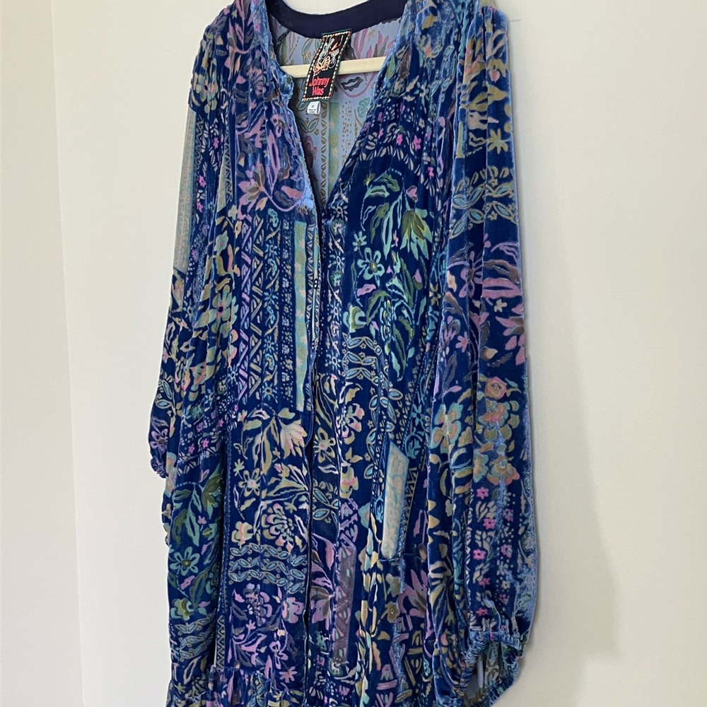 Johnny Was Floral Blue Midi Dress - Picture 5 of 15